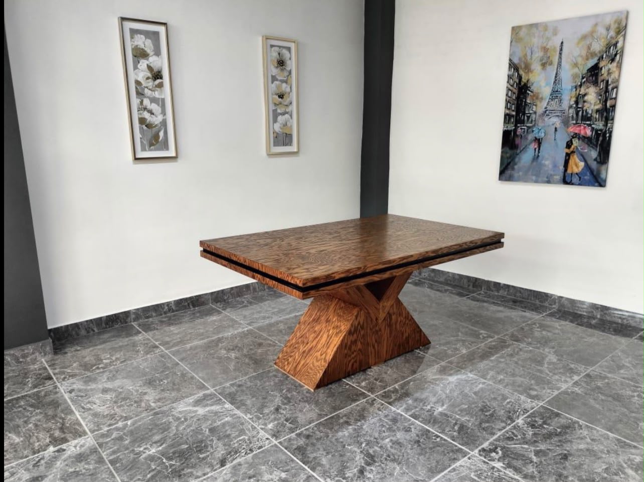 MESA HOLANDA DE 6, CHAPA ENCINO, COLOR NOGAL 