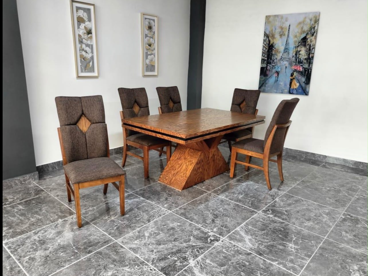 MESA HOLANDA DE 6, CHAPA ENCINO, COLOR NOGAL 