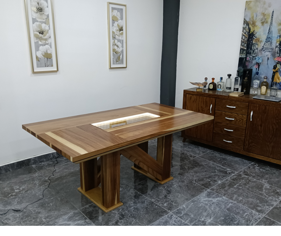 MESA ESTEFANY DE 6, CHAPA DE PAROTA SALVAJE