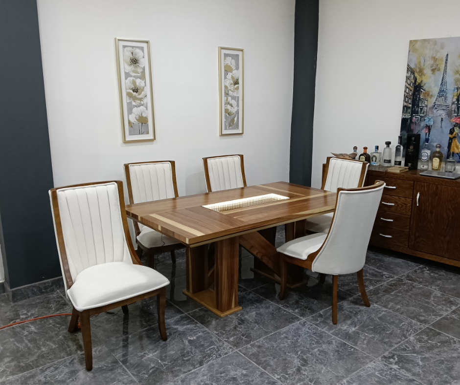 MESA ESTEFANY DE 6, CHAPA DE PAROTA SALVAJE