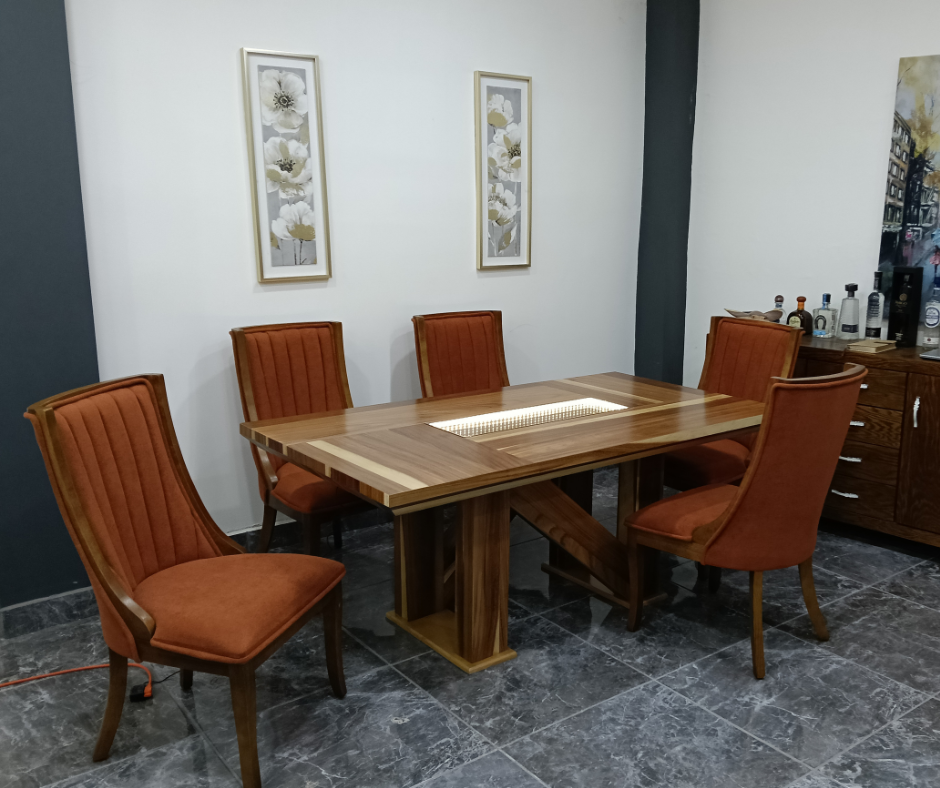 MESA ESTEFANY DE 6, CHAPA DE PAROTA SALVAJE