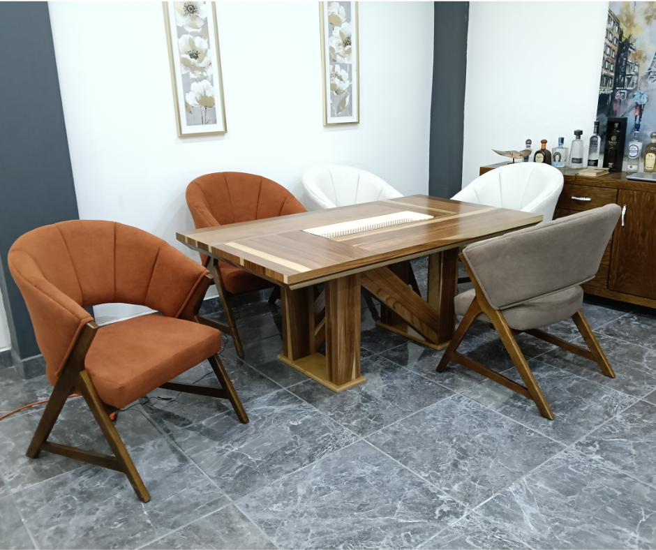MESA ESTEFANY DE 6, CHAPA DE PAROTA SALVAJE